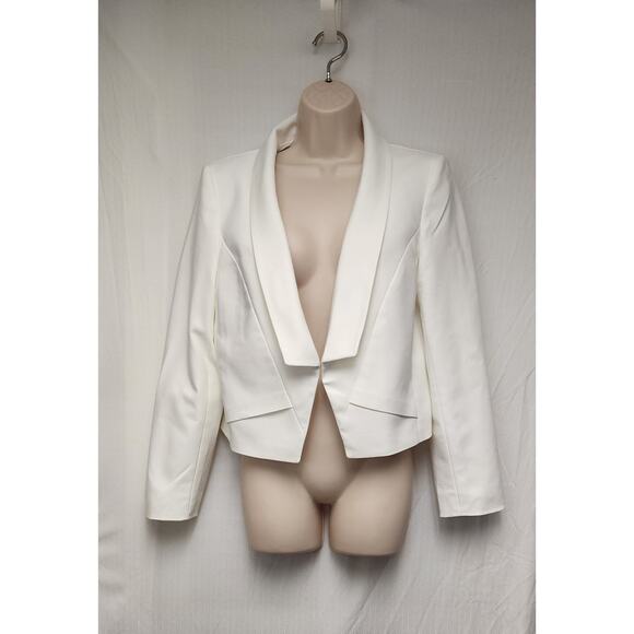 Antonio Melani Off White Single Breasted Blazer Jacket Open Front Long Sleeves 8 - Picture 2 of 9